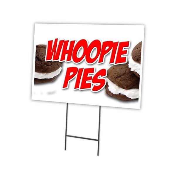 Whoopie Pies Yard Sign & Stake outdoor plastic coroplast window, C-1824-DS-Whoopie Pies